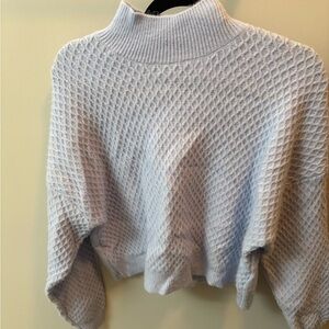Reserved Light Blue Textured Turtleneck Sweater